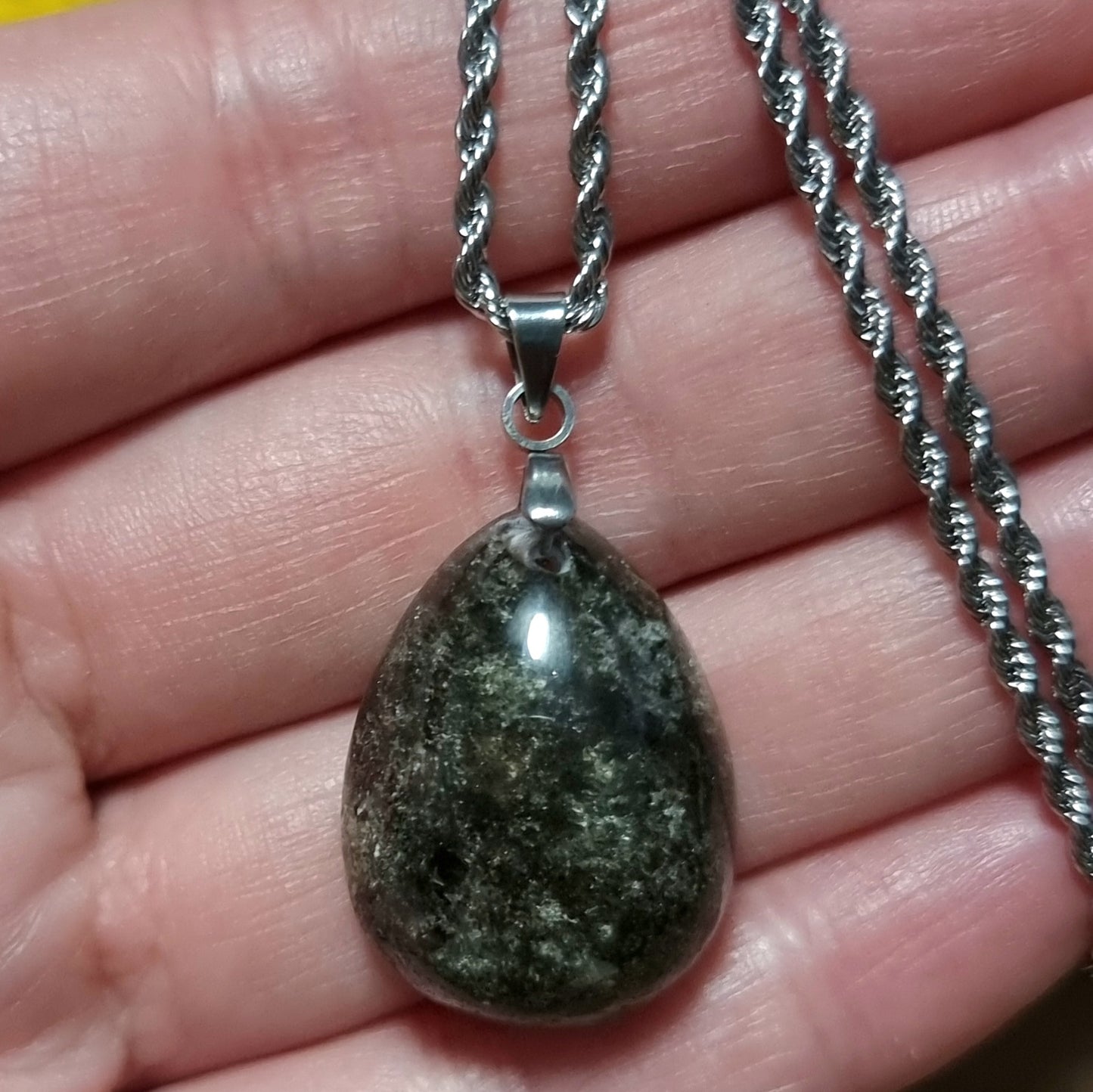 Collar Acero Quirúrgico Lodolita o Cuarzo Jardín Alta Calidad #3