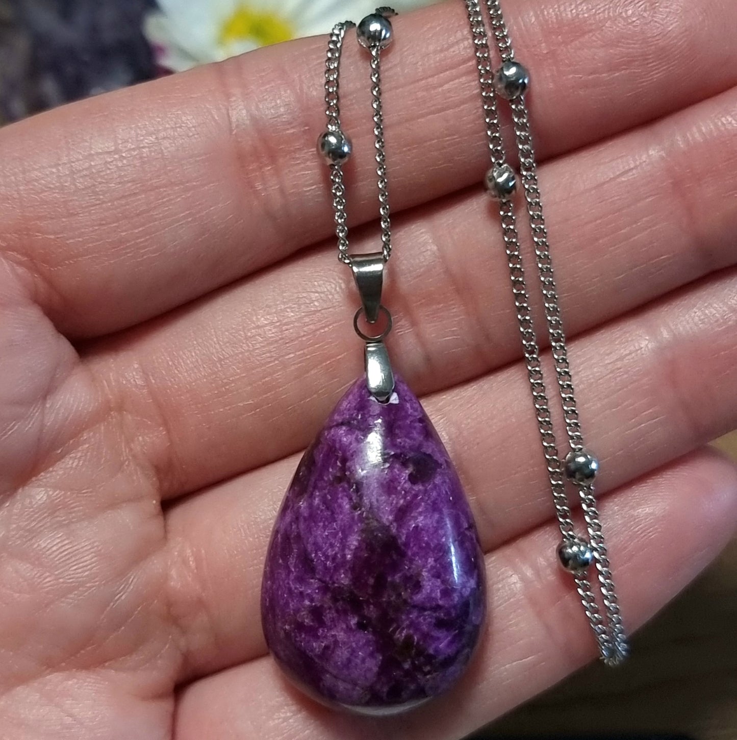 Collar Acero Quirúrgico Piedra Stichtita Alta Calidad #1