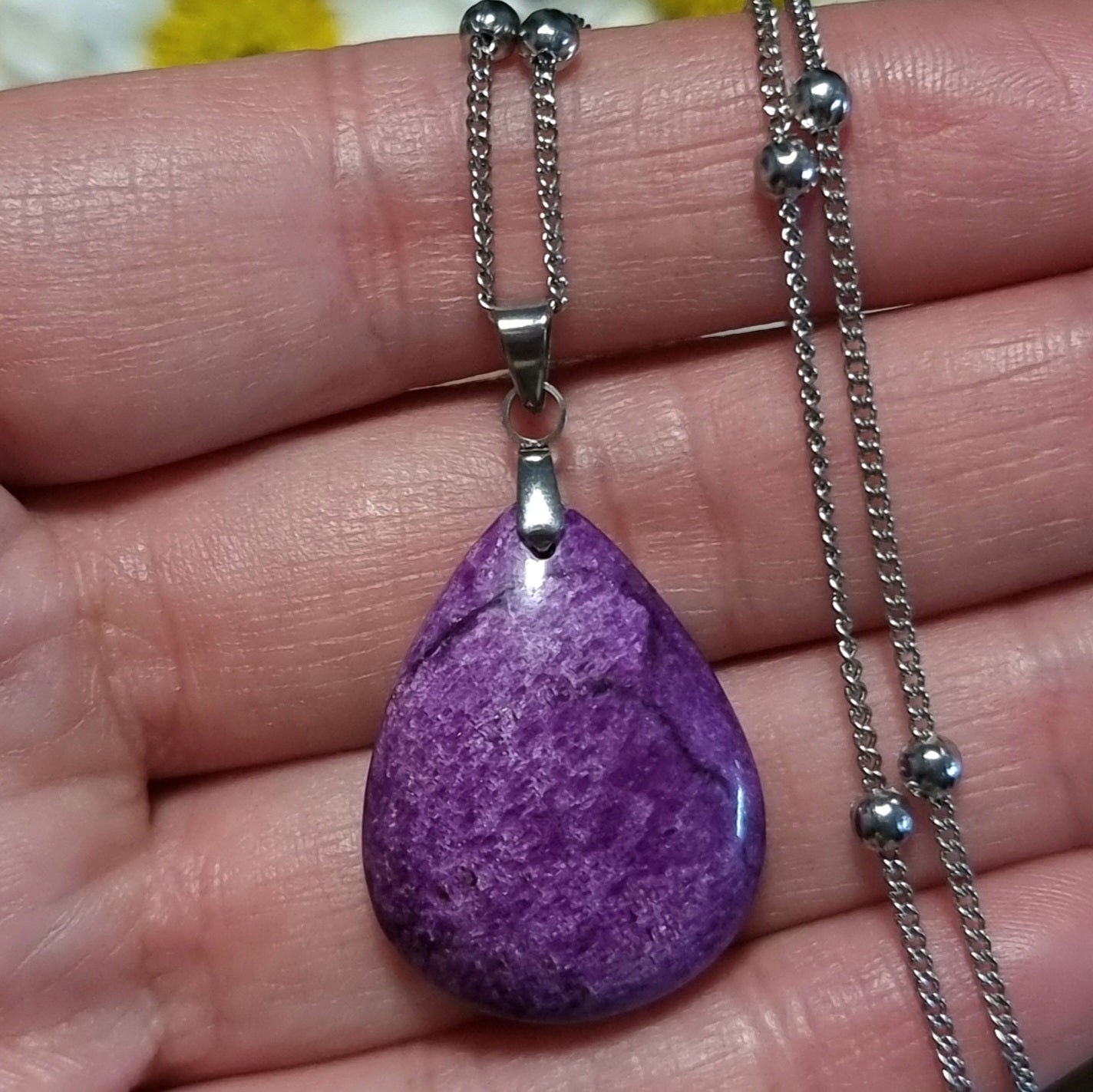 Collar Acero Quirúrgico Piedra Stichtita Alta Calidad #3