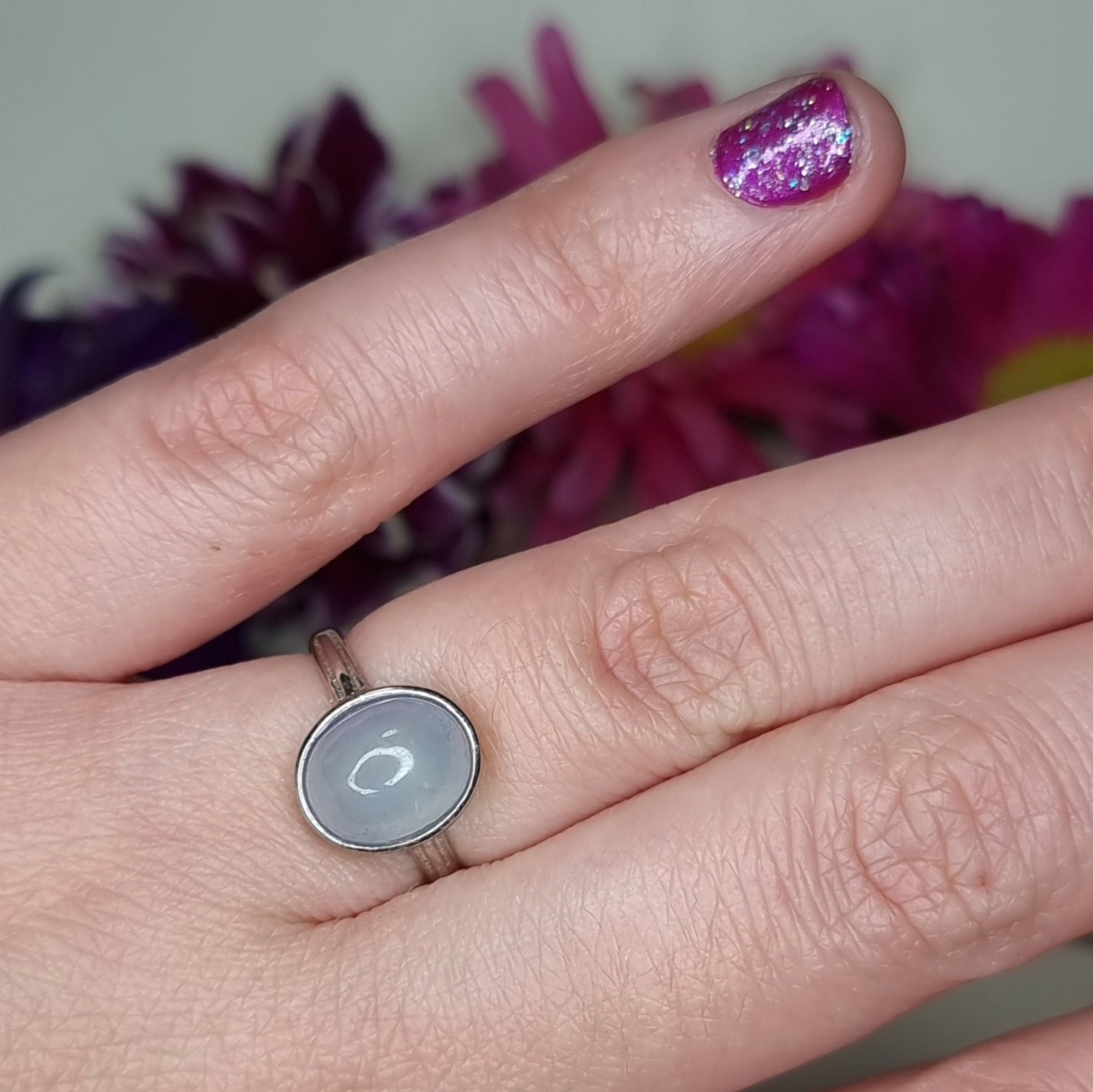 Anillo Plata 925 Piedra Aguamarina Ovalada Alta Calidad