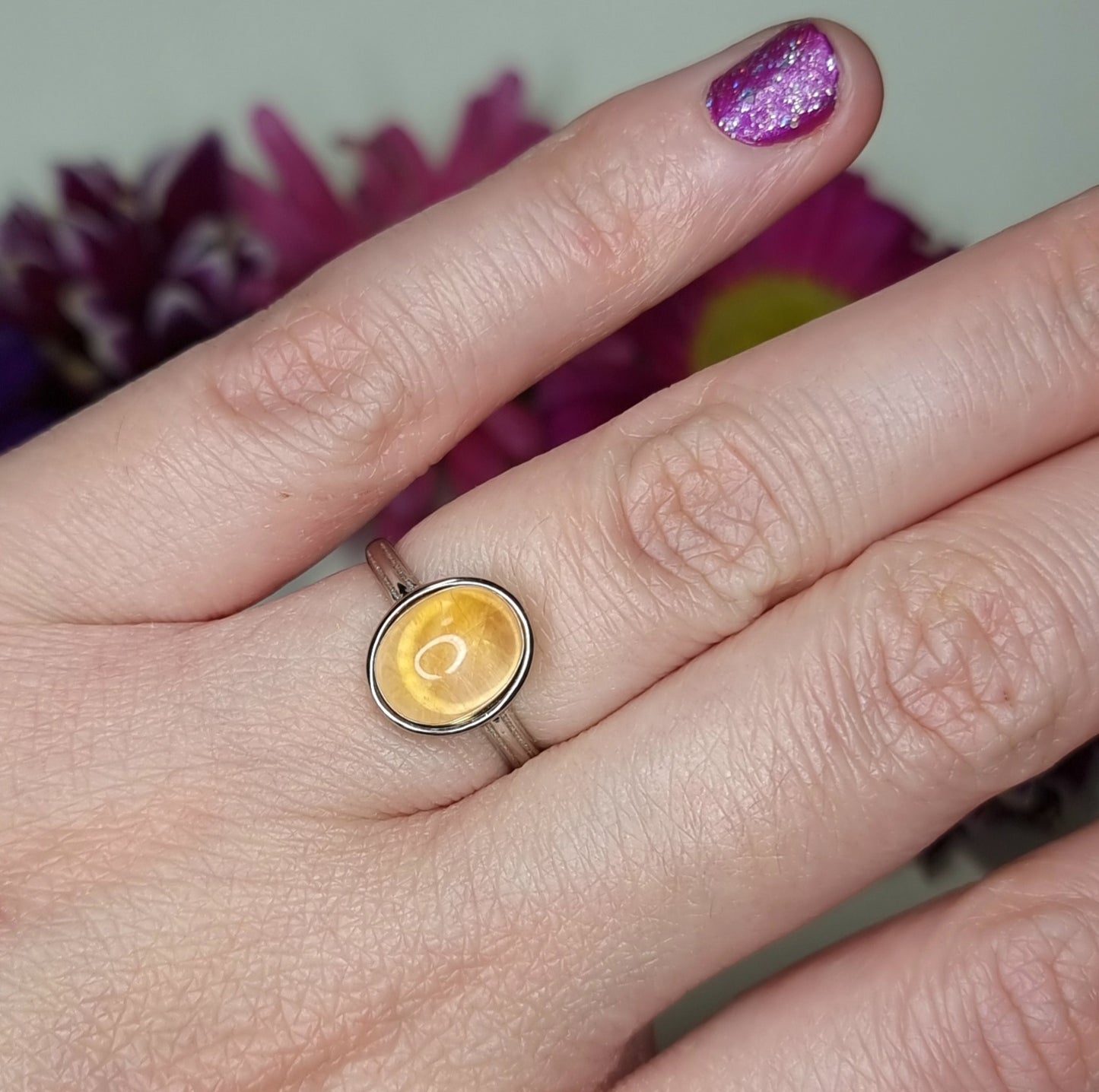 Anillo Plata 925 Piedra Citrino Ovalado Alta Calidad #1