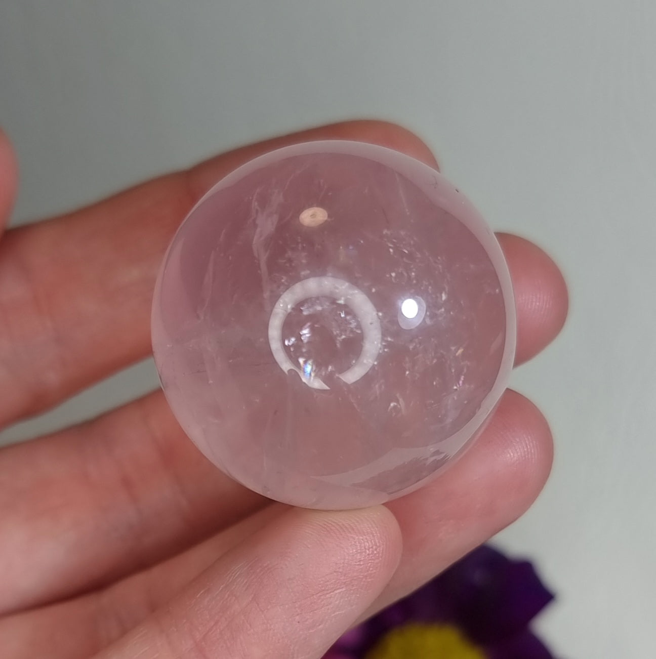 Esfera de Cuarzo Rosa Efecto Estrella (con Asterismo) #2