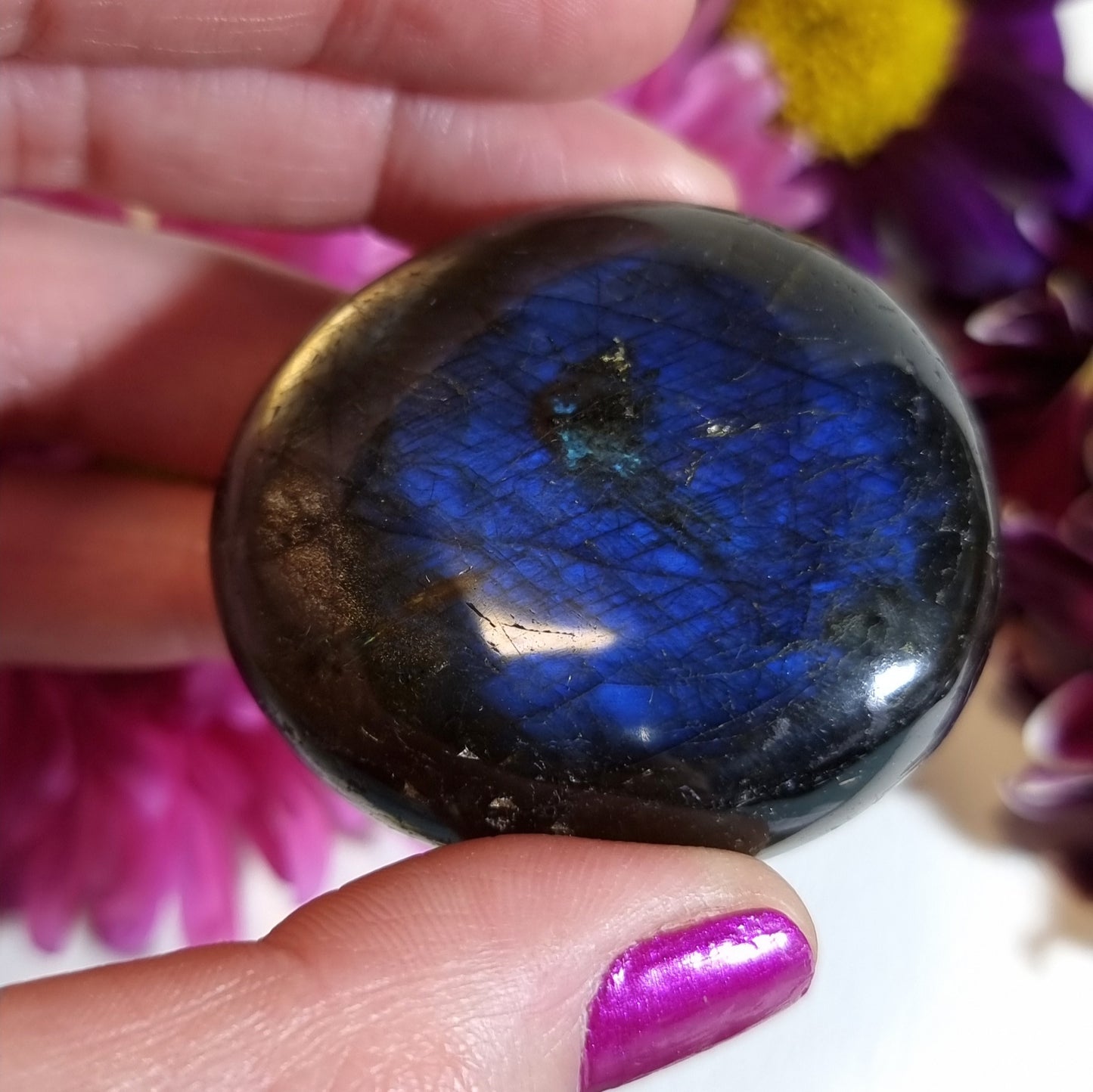 Piedra Labradorita Multiflash Rolada Ovalada #8