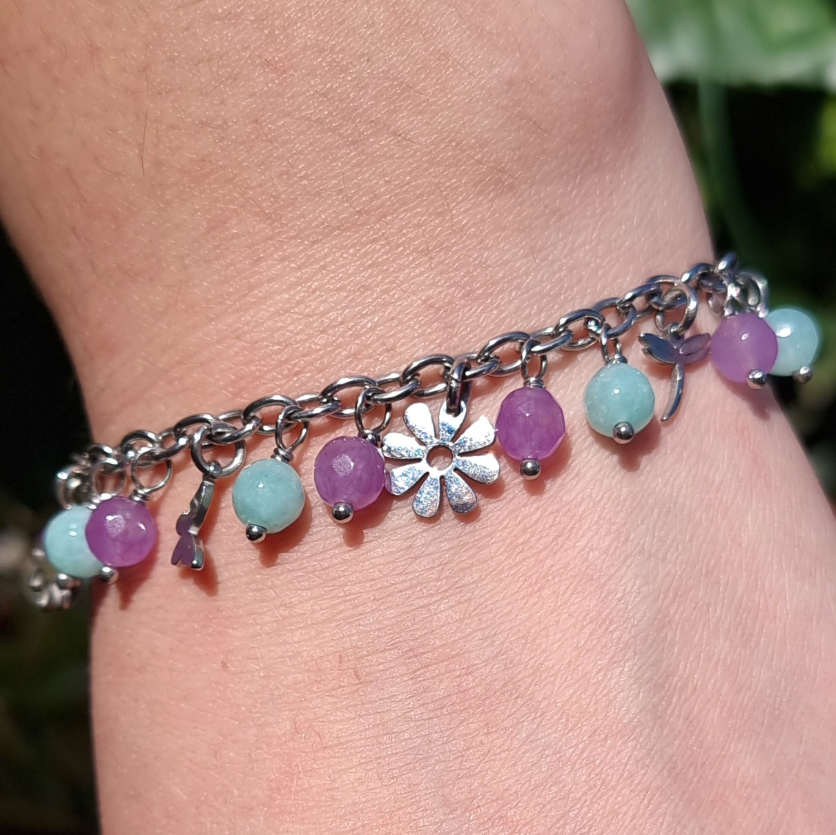 Pulsera Acero Quirúrgico Piedra Ágata