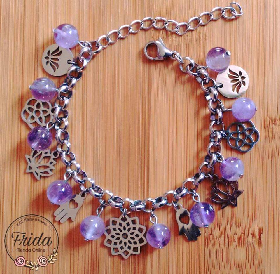 Pulsera Acero Quirúrgico Piedra Amatista