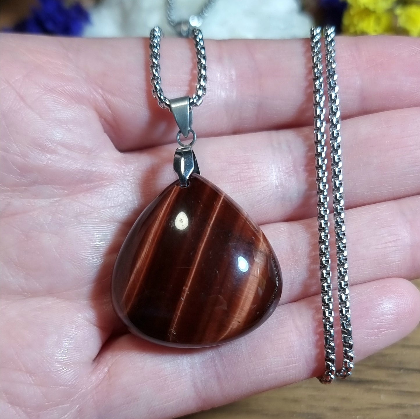 Collar Acero Quirúrgico Piedra Ojo de Buey Alta Calidad #1