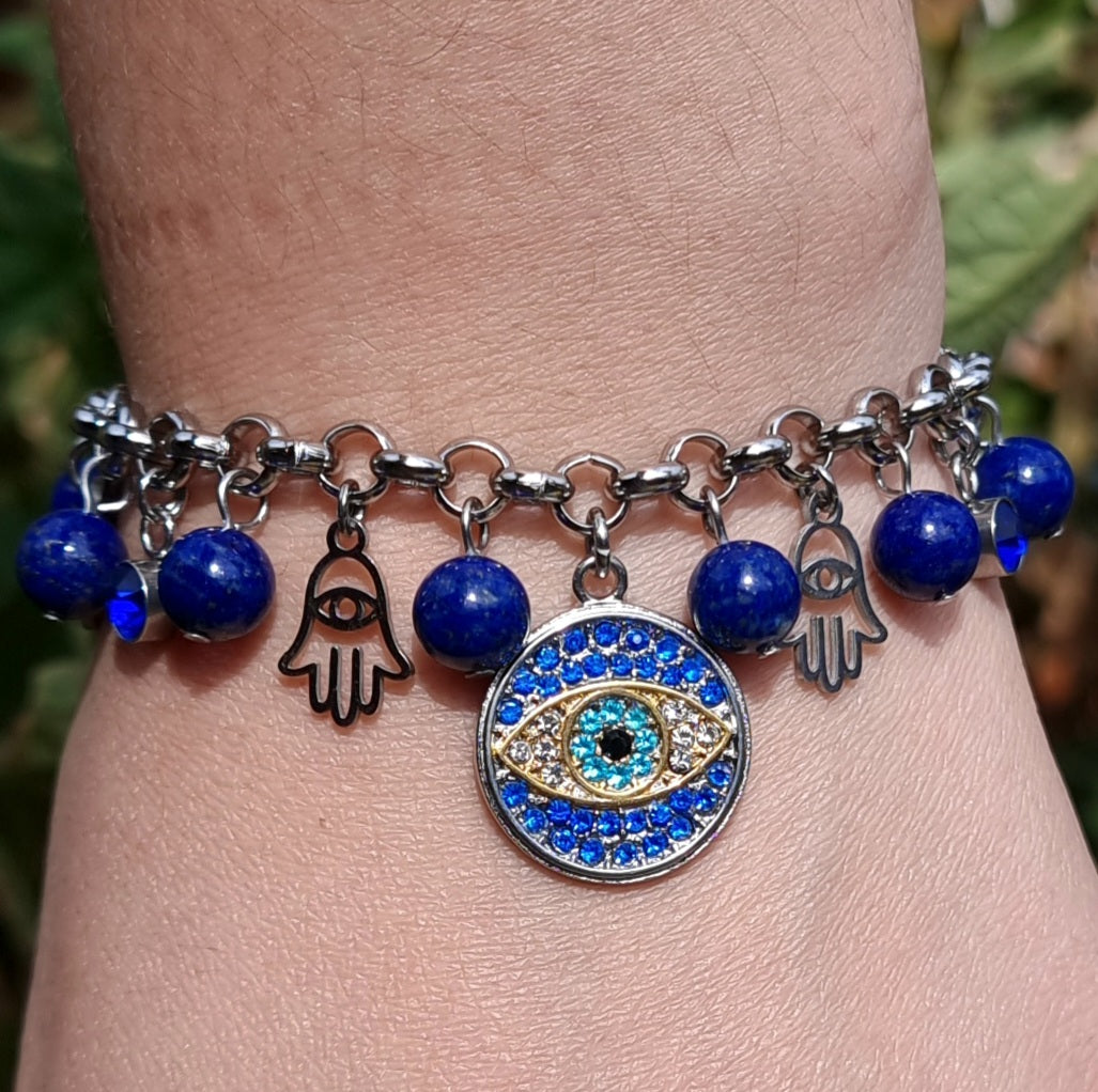 Pulsera Acero Quirúrgico Piedra Lapislázuli