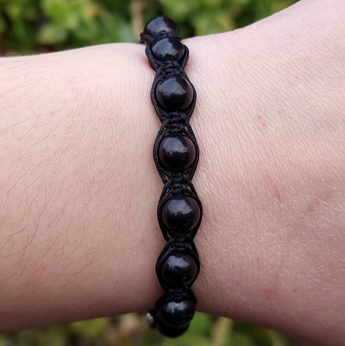 Pulsera Shamballa Doble Piedra Shungita