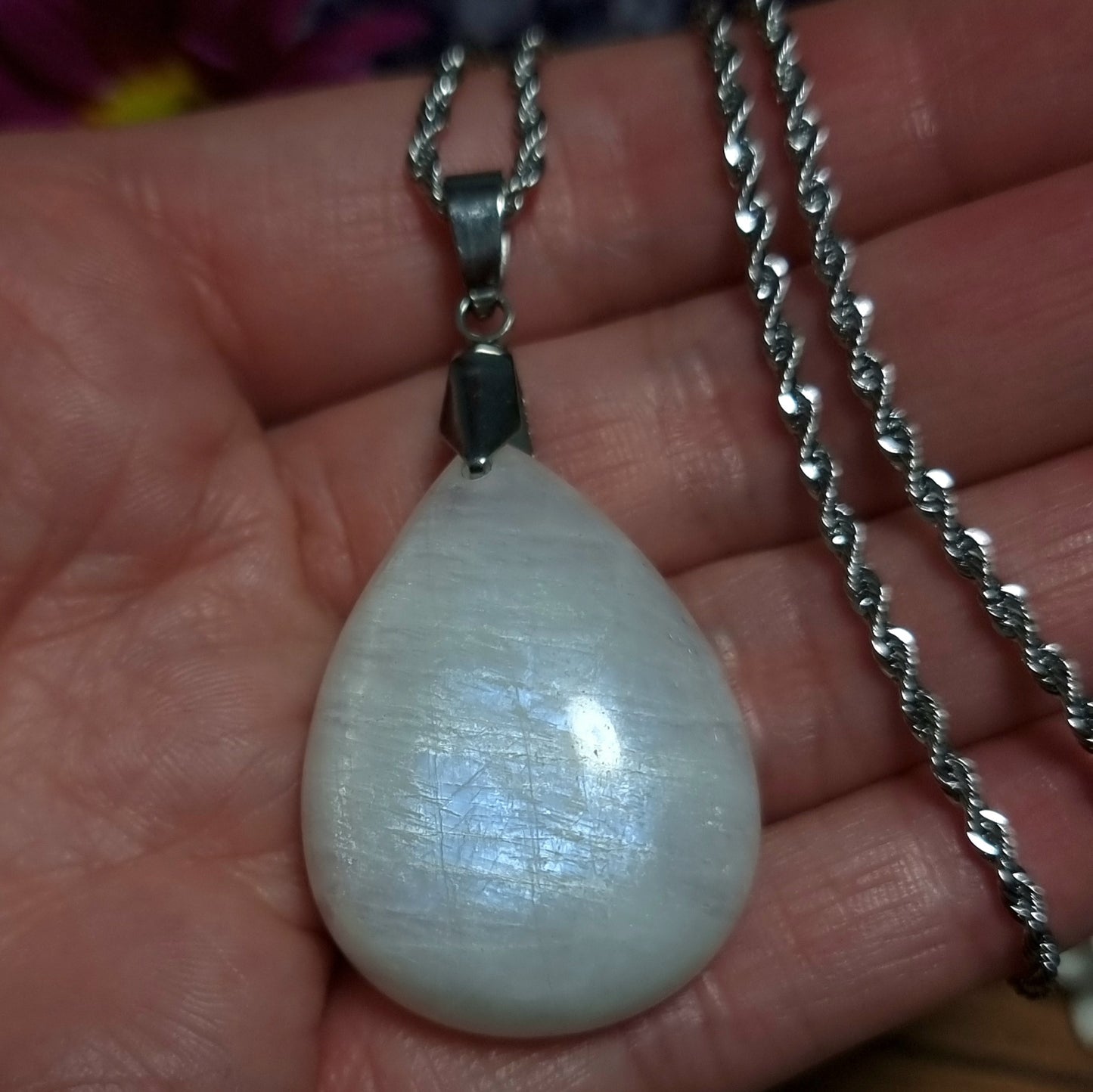 Collar Acero Quirúrgico Piedra Luna #2