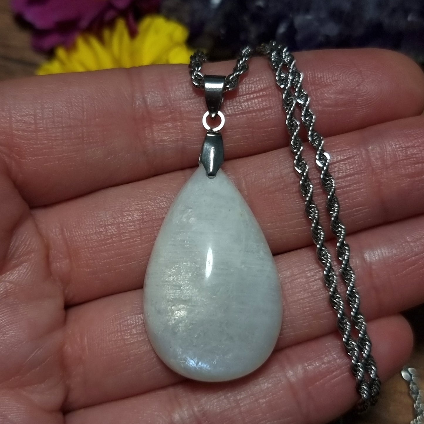 Collar Acero Quirúrgico Piedra Luna #3