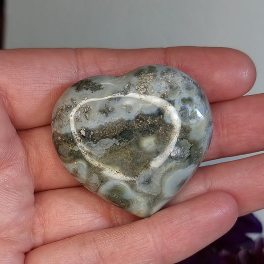Corazón de Piedra Jaspe Océano