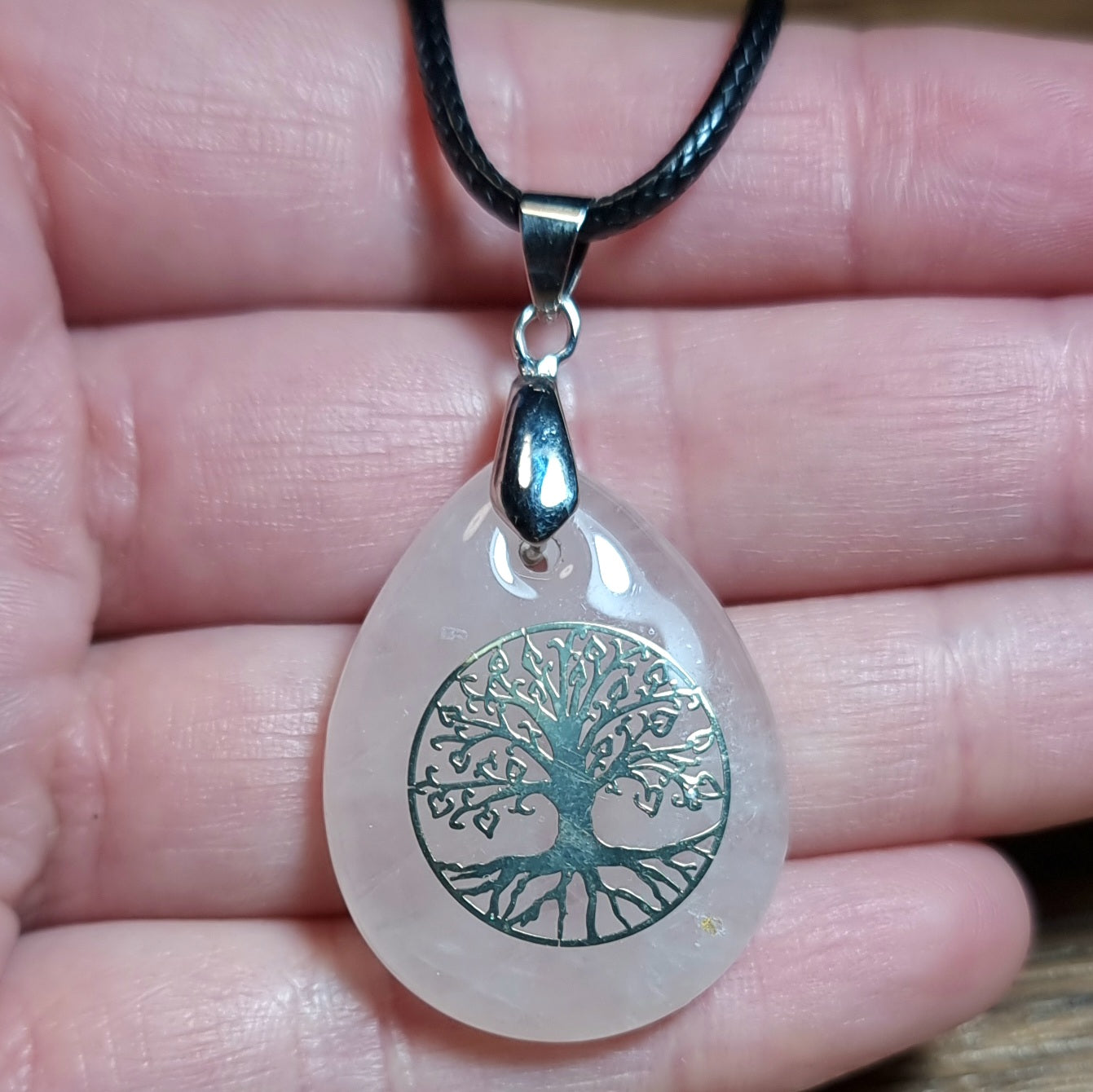 Collar Árbol de la Vida Cuarzo Rosa