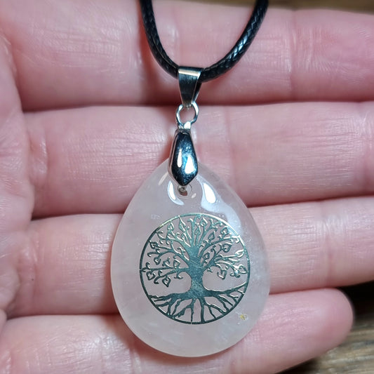 Collar Árbol de la Vida Cuarzo Rosa
