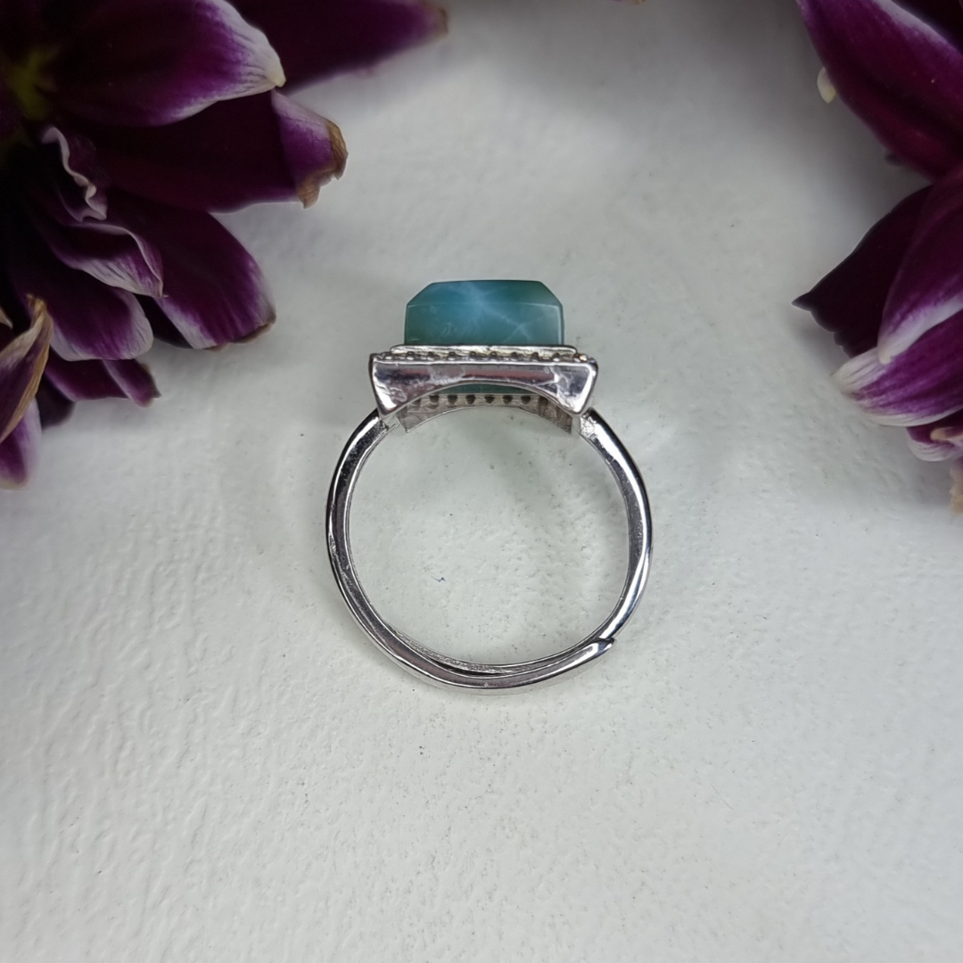 Anillo Plata 925 Piedra Larimar Alta Calidad