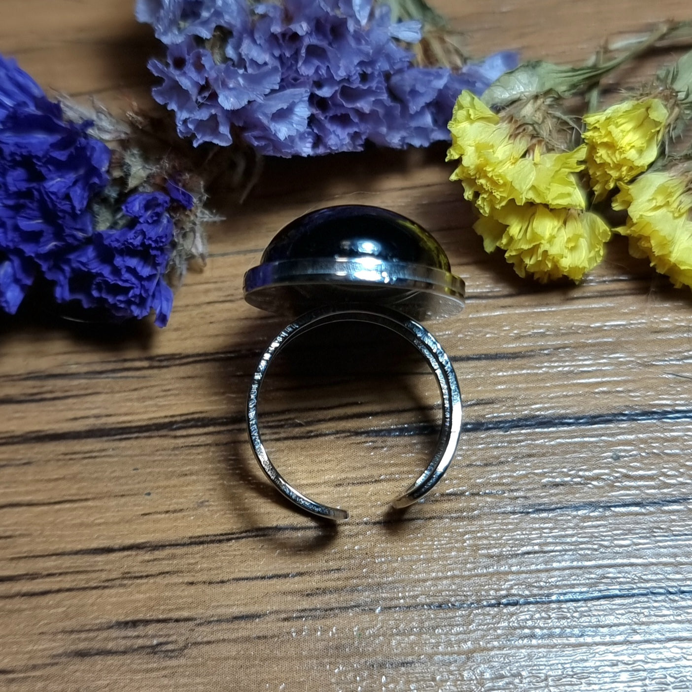 Anillo Acero Quirúrgico Piedra Ónix