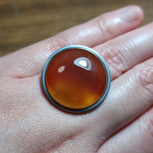 Anillo Acero Quirúrgico Piedra Cornalina