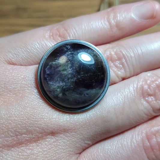 Anillo Acero Quirúrgico Piedra Amatista